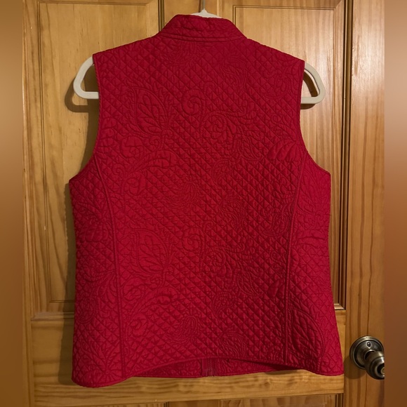 Orvis Quilted 100% Silk Vest – Women’s Medium – Red - Picture 4 of 6